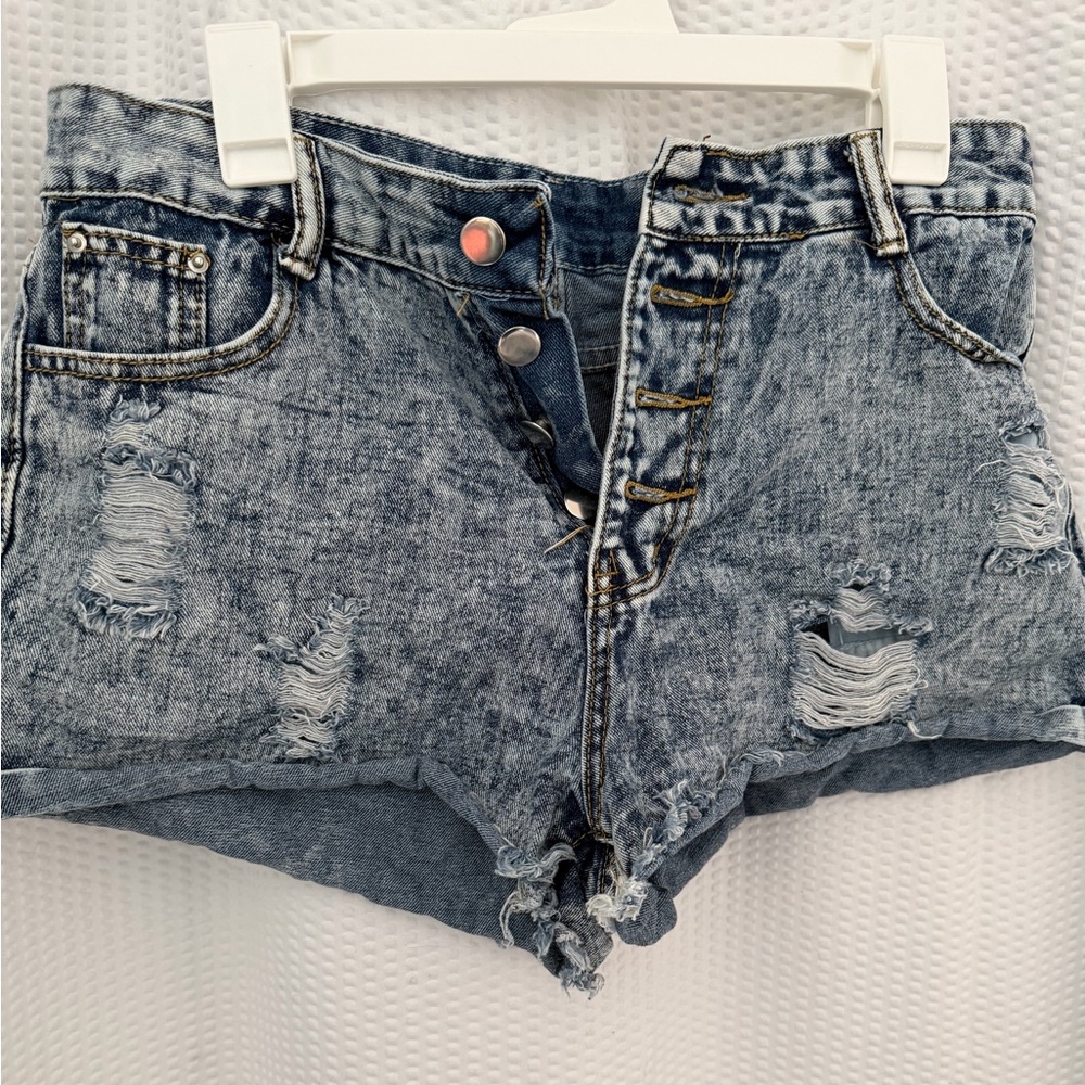 Distressed Denim Shorts